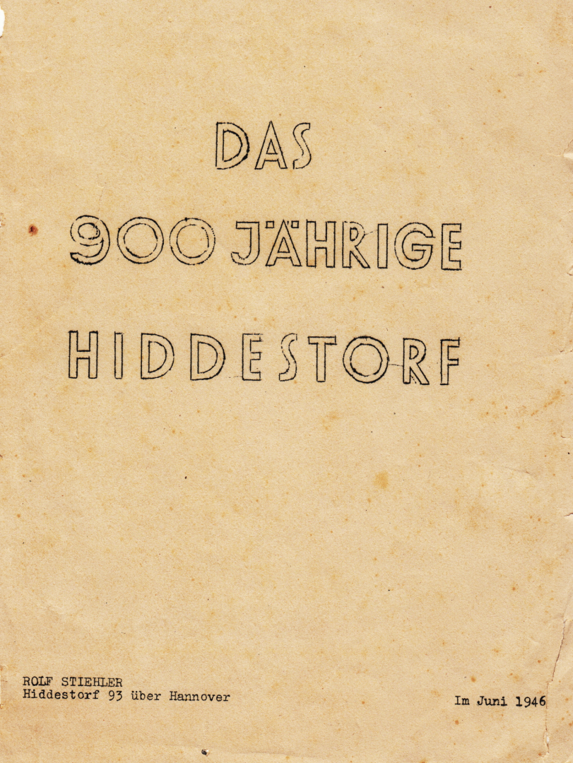 Das 900 jährige Hiddestorf von Rolf Stiehler Juni 1946 Seite 1