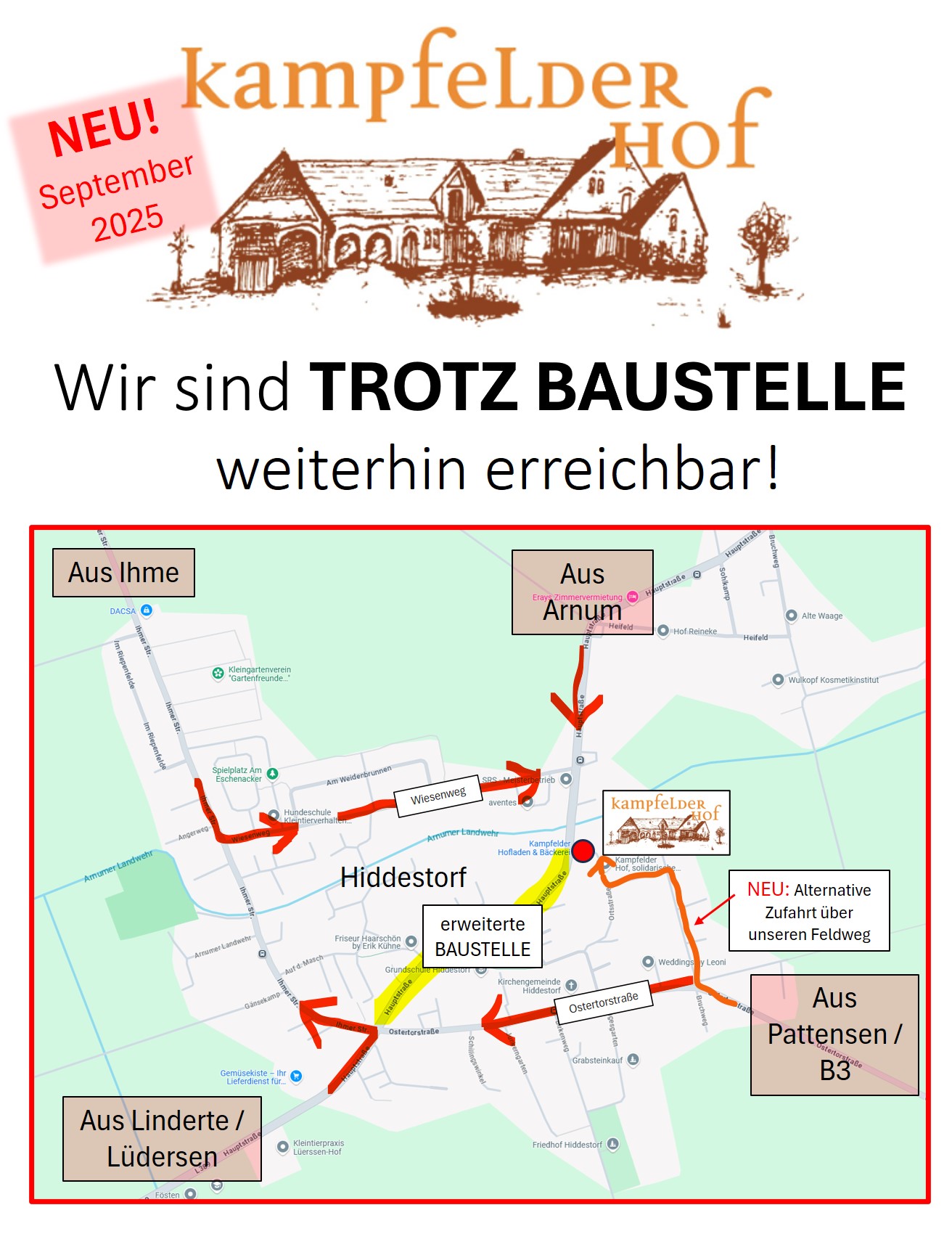 Kampfelder Hof Baustelle 2025
